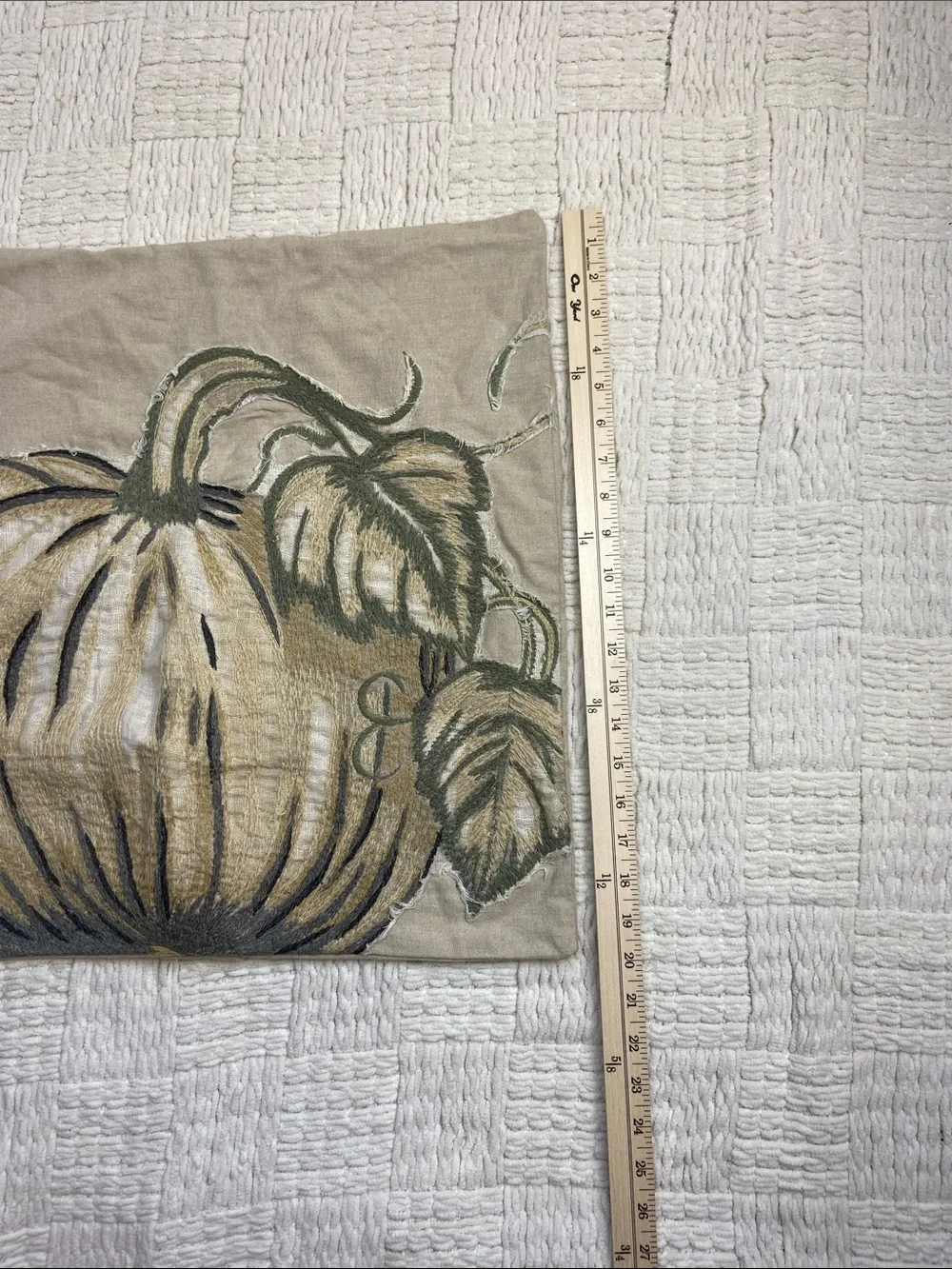 Pottery Barn Pumpkin Patch Crewel Embroidered Pillow Cover